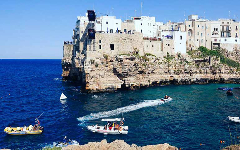 Otranto, Italy, over the edge of the sea.